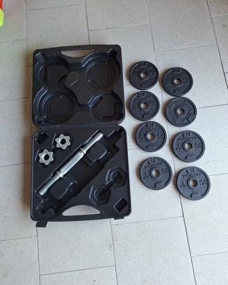 1 Manubrio piccolo con 8 pesi da 1 kg e valigetta