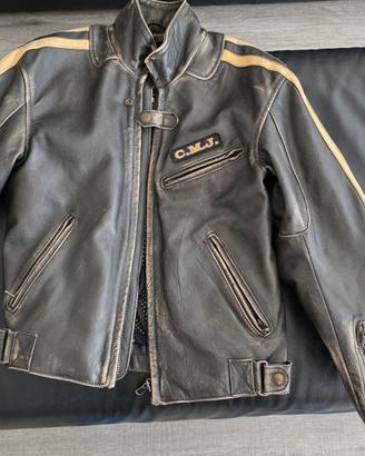 Giaccone pelle C.M.J. moto motociclista 44 usato