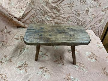ANTICO SGABELLO DA MUNGITURA ORIGINALE DEL 1900