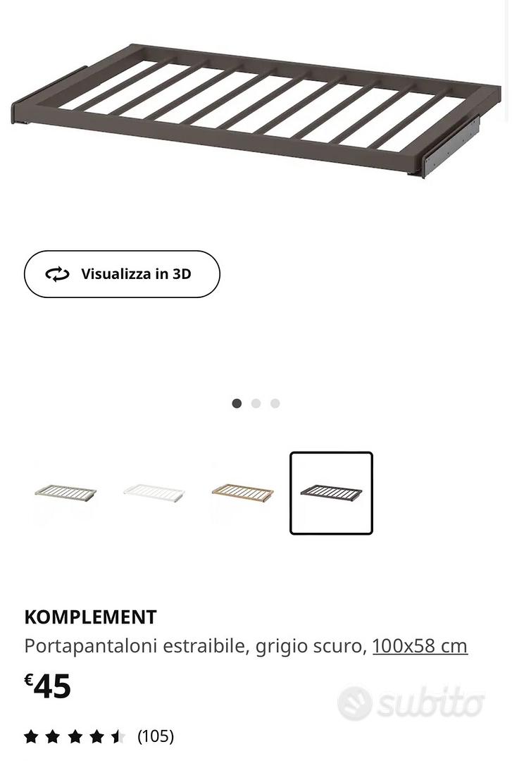 KOMPLEMENT Portapantaloni estraibile, grigio scuro, 100x58 cm - IKEA