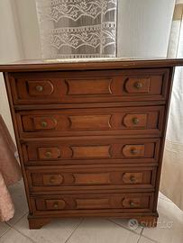 Cassettiera Vintage in Legno 5 cassetti