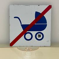 Antica targa ferroviaria smaltata dí divieto