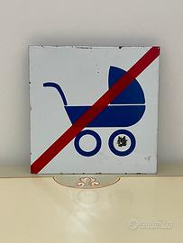 Antica targa ferroviaria smaltata dí divieto