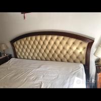 Letto matrimoniale legno e pelle
