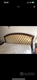 Letto matrimoniale legno e pelle