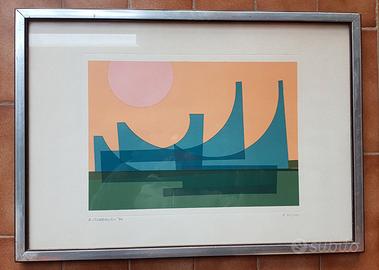 QUADRO SERIGRAFIA A.GUARDIGLI ANNI 70 FIRMATA-2