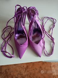 Scarpe glicine con tacco 