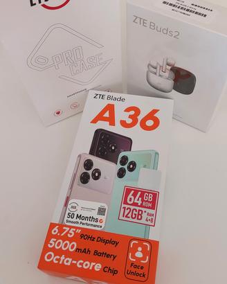 Cellulare ZTE A36 Blade con cuffie wireless