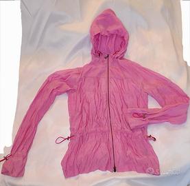 Giacca a vento cappuccio Versace Sport rosa, tg 42
