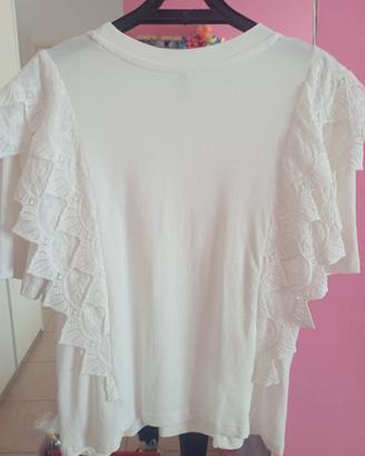 maglietta con pizzo laterale 