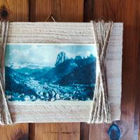 Cornice quadretto legno e iuta