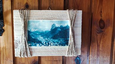 Cornice quadretto legno e iuta