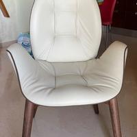 Tonin sedia Sorrento con braccioli in pelle