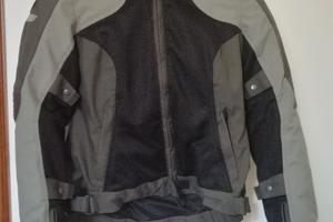 Giacca moto donna smook M, 2 uscite, verde e nera 