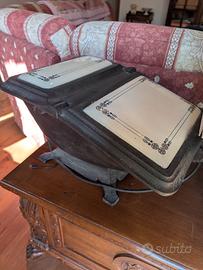 Scalda piedi in ghisa e ceramica di fine 1800