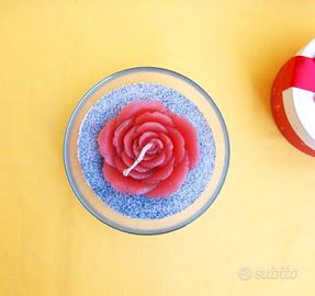 Centrotavola Segnaposto Gadget festa Rosa Candela