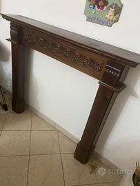 Cornice camino legno massello vintage