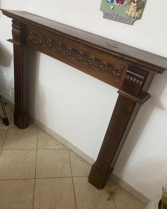 Cornice camino legno massello vintage