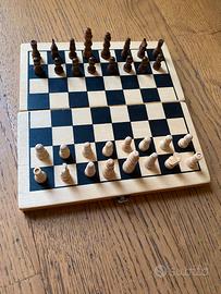 SCACCHIERA SCACCHI DAMA E BACKGAMMON DA VIAGGIO