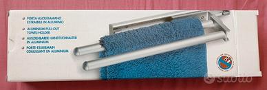 Porta-asciugamani estraibile in alluminio NUOVO 