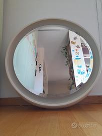 Specchio rotondo retroilluminato vintage