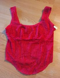 Bustino pizzo ricamato rosso Victoria’s Secret