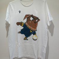 t-shirt Macron bianca con disegno