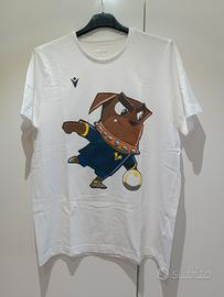 t-shirt Macron bianca con disegno