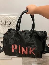 Borsa da viaggio nera Pink