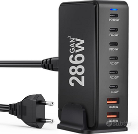 Caricatore USB Type C 8 porte GaN3 PD100W