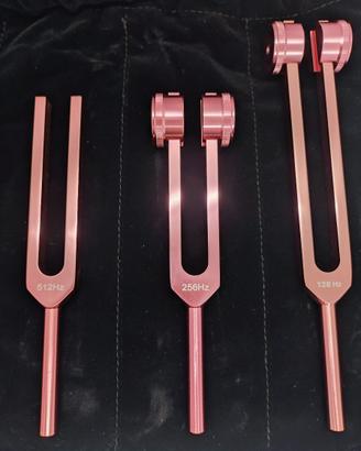 Set 3 Diapason Terapeutici Rosa 128Hz 256Hz 512Hz