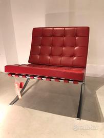 KNOLL BARCELONA in pelle Rossa NUOVA da EXPO