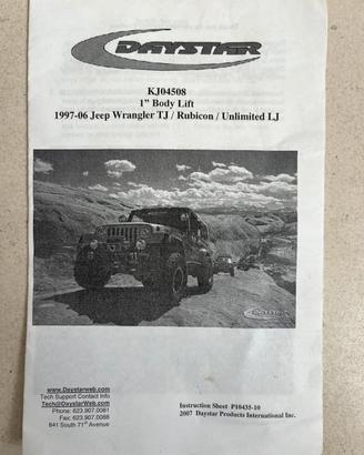 Kit BODY LIFT DAYSTAR 1" per WRANGLER TJ