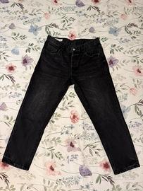 Zara Jeans Straight Fit Washed Black Taglia 40/31