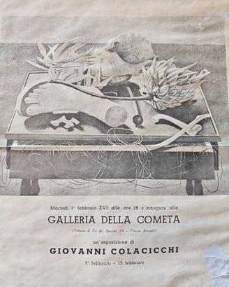 Antica locandina Giovanni Colacicchi 1938