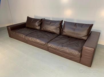 FLEXFORM 2 DIVANI GROUNDPIECE "PELLE DE LUX" BROWN