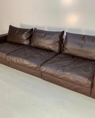 FLEXFORM 2 DIVANI GROUNDPIECE "PELLE DE LUX" BROWN
