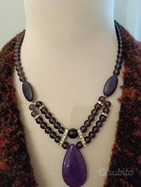 Collana in agata viola