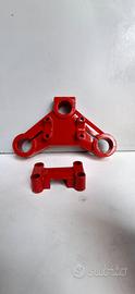 piastra forcella superiore 28mm rosso bianco nuova