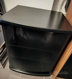 Porta TV nero con porta a vetro