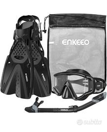 Set di Snorkeling :Pinne ,maschera,boccaglio,borsa