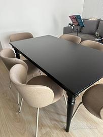 Tavolo da pranzo allungabile nero