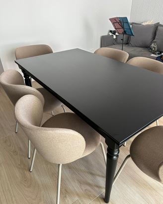 Tavolo da pranzo allungabile nero