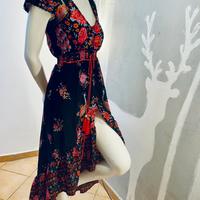 Blusa/ miniabito / spolverino floreale pavoni tg.S