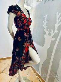 Blusa/ miniabito / spolverino floreale pavoni tg.S