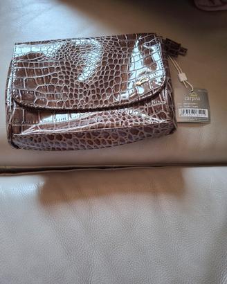 Pochette Carpisa Effetto Coccodrillo Taupe 