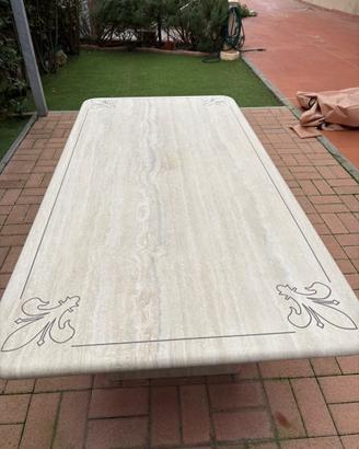 tavolo marmo travertino interno/esterno cm 200x100