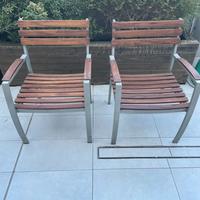 4 Sedie in Teak ed alluminio