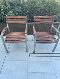 4 Sedie in Teak ed alluminio