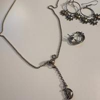 Argento 925 orecchini e collanina